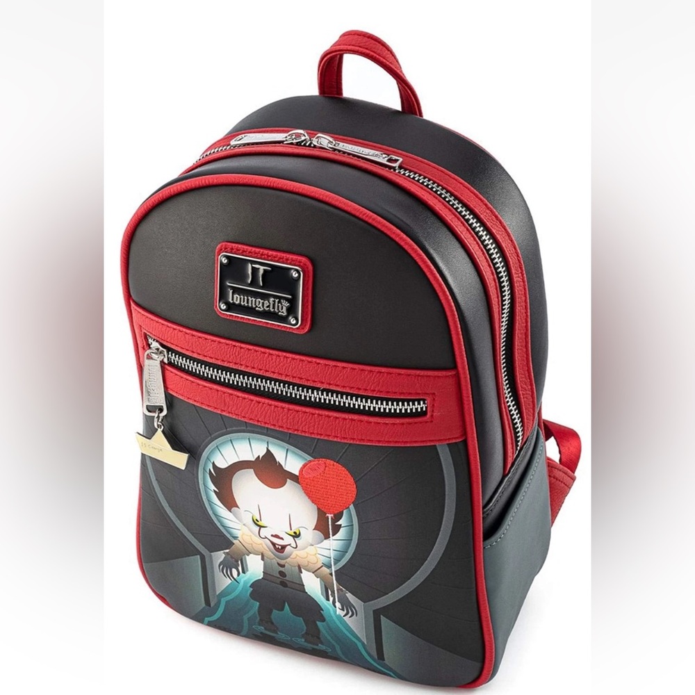 NEW Loungefly King’s IT Sewer You'll Float Too Chibi PENNYWISE Clown Backpack - Picture 4 of 9